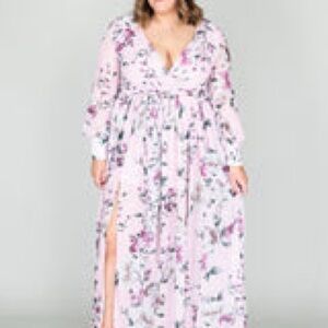 Floral Pink Maxi Dress - Pink Lilly - Size XL